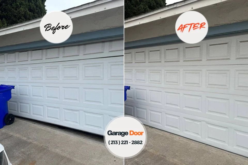 Before and after: garage door repair Shiloh, PA